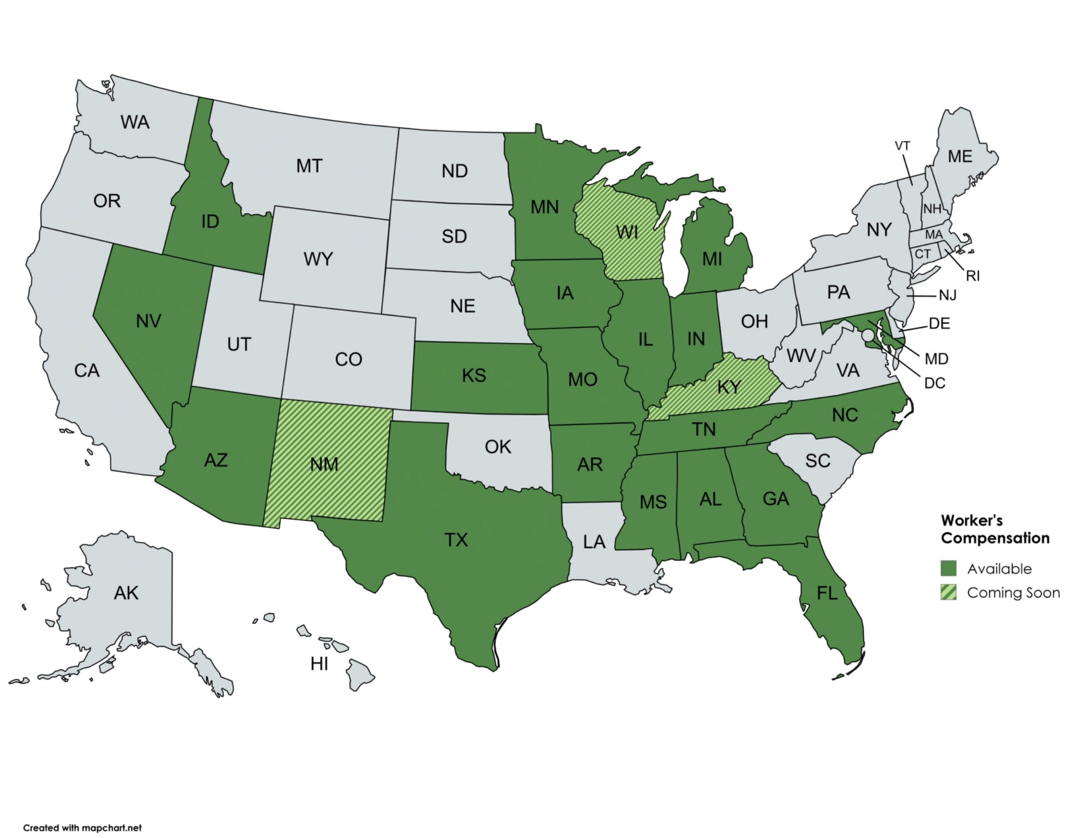 BSB Workers Comp Map