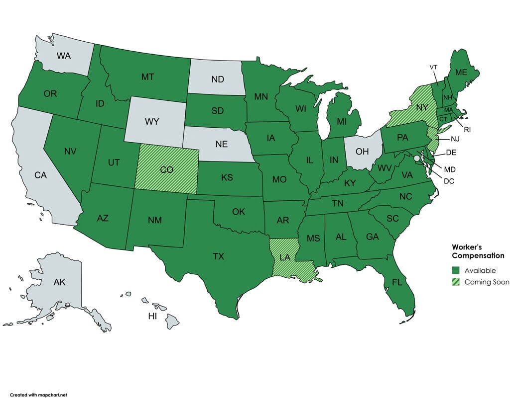 Workers Compensation map 12/25